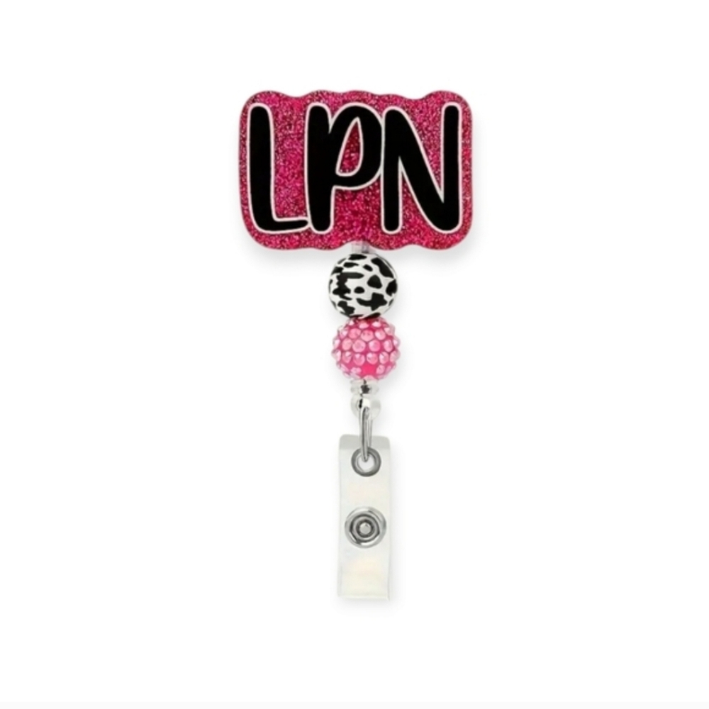 Pink LPN Badge Reel